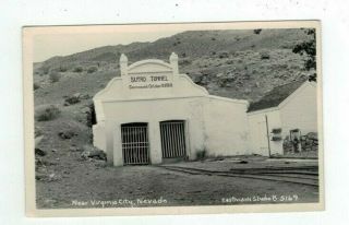 Nv Virginia City Nevada Antique Real Photo Rppc Post Card Sutro Tunnel Gates