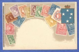 Australia,  Postage Stamps Of Australia,  Victoria,  Coat Of Arms Embossed Postcard