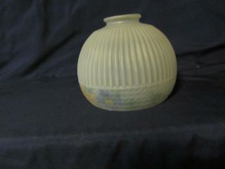 Vtg Frosted Glass Reverse Hand Painted Ball Shaped Pendant Lamp Shade 5 "