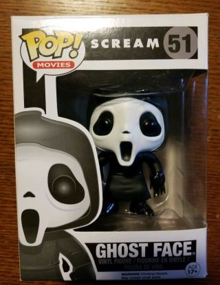 Funko Pop Ghost Face 51 Scream Movie Horror.  Box Has Some Shelf Ware.