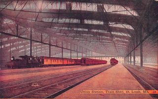 C22 - 0095,  Train Shed,  Union Station,  St.  Louis,  Mo. ,  Postcard.