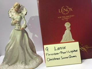 Lenox Ivory Classic Figurine Florentine And Pearl Lighted Christmas Snow Queen