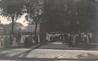 Berlin Heights Oh Ladies & Gents Gather @ School For Event Brick Road Rppc 1909