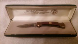 Ducks Unlimited 50th Anniversary Buck Knife With Display Case