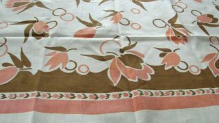 Vintage Cotton Print 47 1/2 X 51 Tablecloth