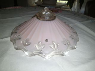 Vintage Pink Glass Ceiling Light Shade