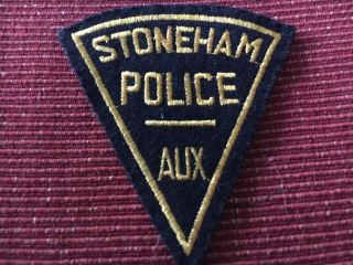 Police Department Stoneham (mass) Aux Shoulder Patch Set Old American Made V2