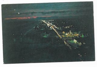 Vintage Florida Postcard Panama City Beach Night Time Funtastic Miracle Strip