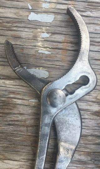 Vintage Utica Tools No.  527 Grip Teeth Pliers Aircraft Mechanics Tool USA 4