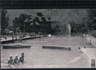 2 Bit Postcards - A269 Rppc " Swimming Pool,  Glenwood Springs,  Colo.  " Schutte 967