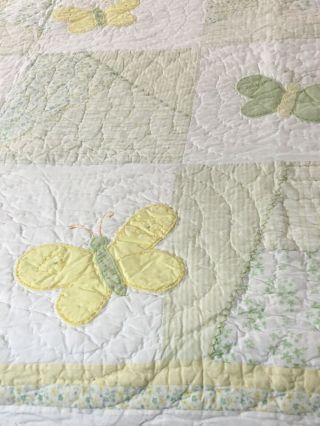 VINTAGE HAND CRAFTED APPLIQUÉ BUTTERFLIES QUILT BY POTTERY BARN 71 
