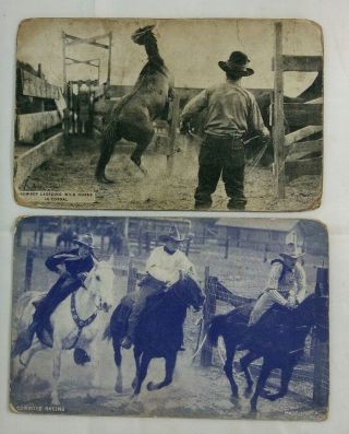 Western Cowboy Horse Films Movies Actors 1920s Vintage Exhibit Arcade Cards 2
