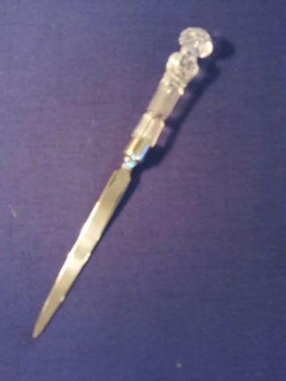 Vintage " Waterford " Crystal Handle - Steel Blade 8 1/2 " Letter Opener : Signed