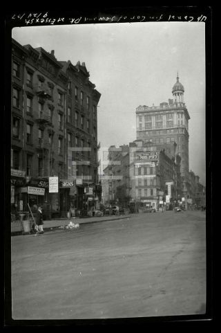 1927 Seward Pk Essex St Manhattan Nyc York City Old Photo Negative 555b