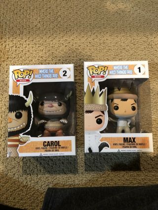 Funko Pop Books 1 Max & 2 Carol Where The Wild Things Are Vaulted