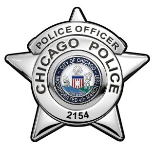 Chicago Police Department (Police Officer) Badge all Metal Sign with your Badge 2