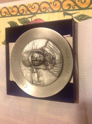 Limited Edition Charles A.  Lindbergh 50th Anniversary Hudson Pewter Plate 4