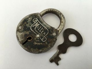 Vintage Old Antique Miller The Yale & Towne Mfg Co Lock Padlock Collectible