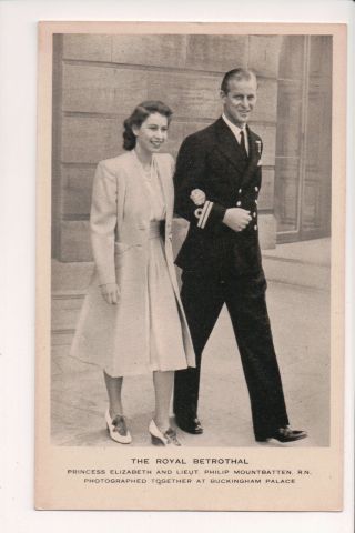 Vintage Postcard Queen Elisabeth Ii Prince Phillip,  Royal Family Great Britian