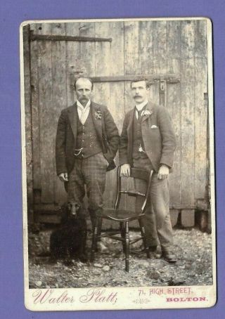 Victorian Men With Dog Vintage Old Cabinet Photo Platt Bolton Md