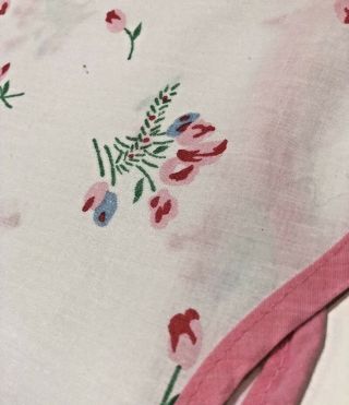Dan River Vintage Single King Pillow Case Pink Sprig Cottage Floral On White