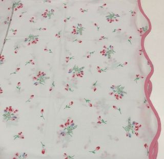 Dan River Vintage Single King Pillow Case Pink Sprig Cottage Floral on White 2