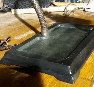 Vintage Goose Neck Cast Iron base Industrial Desk Lamp Glass Shade 3