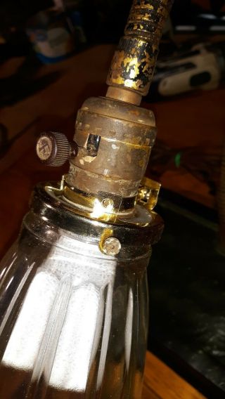 Vintage Goose Neck Cast Iron base Industrial Desk Lamp Glass Shade 5