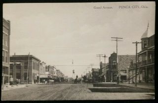 1910 Ponca City Oklahoma Ok Grand Avenue Vintage Postcard
