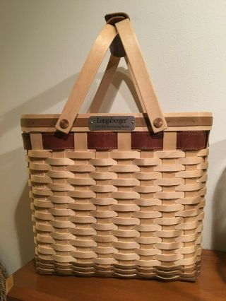 Longaberger 2003 Vip Sales Basket Swing Handles & Protector Signed By Ted Z