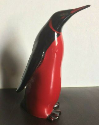 Royal Doulton Flambé Red & Black Penguin 6 Inches Tall