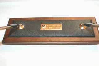 Vintage Cross Pen & Pencil Desk Set 3 Diamonds Walnut Base Weyerhaeuser Co. 3
