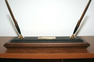 Vintage Cross Pen & Pencil Desk Set 3 Diamonds Walnut Base Weyerhaeuser Co. 7