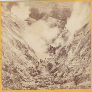 Napa County California CA Watkins Pacific Stereoview The Devil ' s Canon Geysers 2