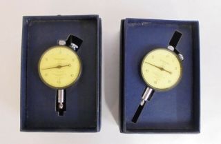 2 Vintage Standard Brand Machinist Dial Indicator No.  Ifh 5/10,  000 "