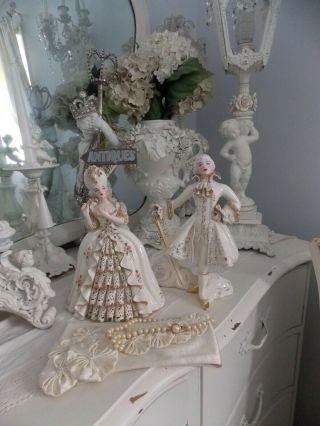 Pasadena Florence Ceramics Porcelain Marie Antoinette & King Louis Figurines