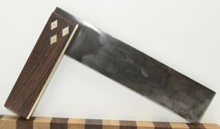 Vintage 9 " Rosewood & Brass Try Square (inv H433)