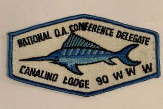 Order Of The Arrow Canalino Lodge 90 X1 Noac Delegate Patch