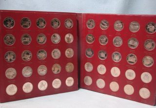 1969 Franklin States Of The Union Series First Edition Bronze Proof Set