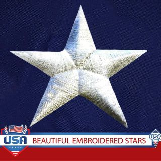 US American Flag 3x5 Foot Nylon Embroidered Stars Sewn Stripes Stitching Grommet 5