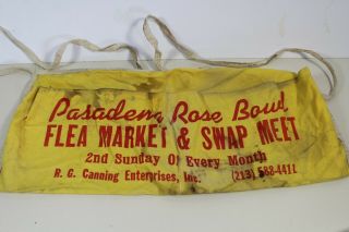 Vintage Advertising Nail Pouch Apron Pasadena Rose Bowl Flea Market Swap Meet