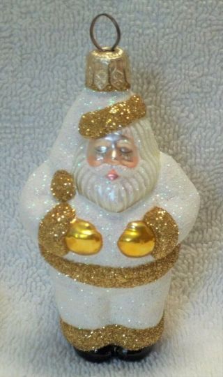 Patricia Breen Christmas Ornament Gold Trimmed Small Sleeping Santa Claus