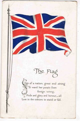 Patriotic - " The Flag " Mailed 24th November 1914 - 4 Days Before The Start Of Ww1