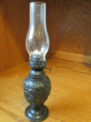 Frances Le Mont Miniature Cast Iron Bronze Oil Lamp By Restoration Hardware 8 " H