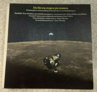 De Första Stegen På Månen Swedish Apollo 11 Moon Landing Lp And Slides W/ Viewer