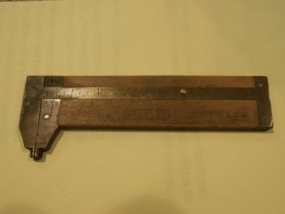 Vintage Stanley No.  136 Inside Ruler and Small Wood Level Pocket Size 5