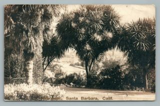Entrance Drive—miramar Hotel Santa Barbara California Rppc Antique Photo 1921