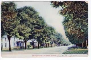 1907 La Porte,  In Postcard - Michigan Ave.  - Posted