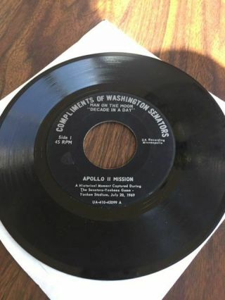 Apollo Ii Mission 45 Record Compliments Of Washington Senators