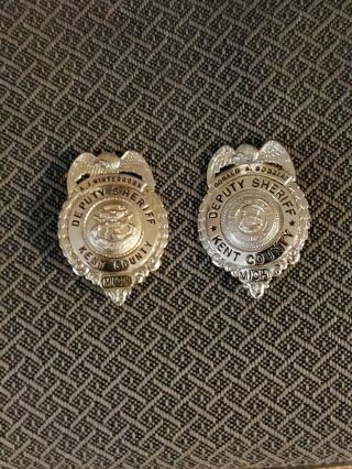 Vintage Deputy Sheriff Badges.  Kent County Michigan.  Police Badges.